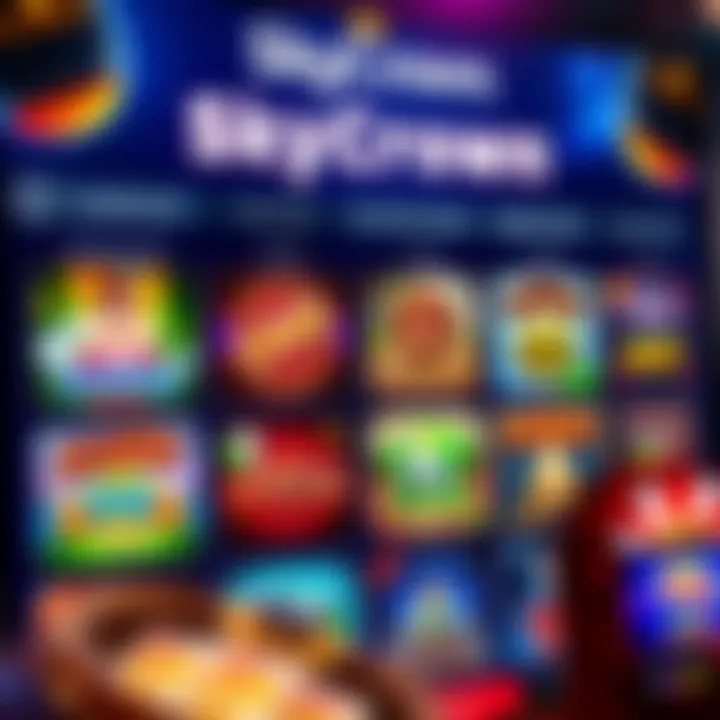 Colorful online casino game interface displaying various pokies and table game options for Australian players