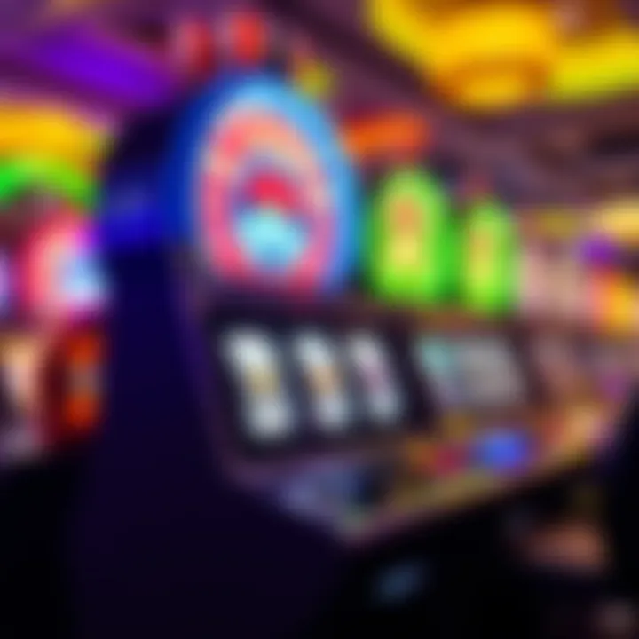 Slot machine with bright colorful lights symbolizing casino gaming excitement