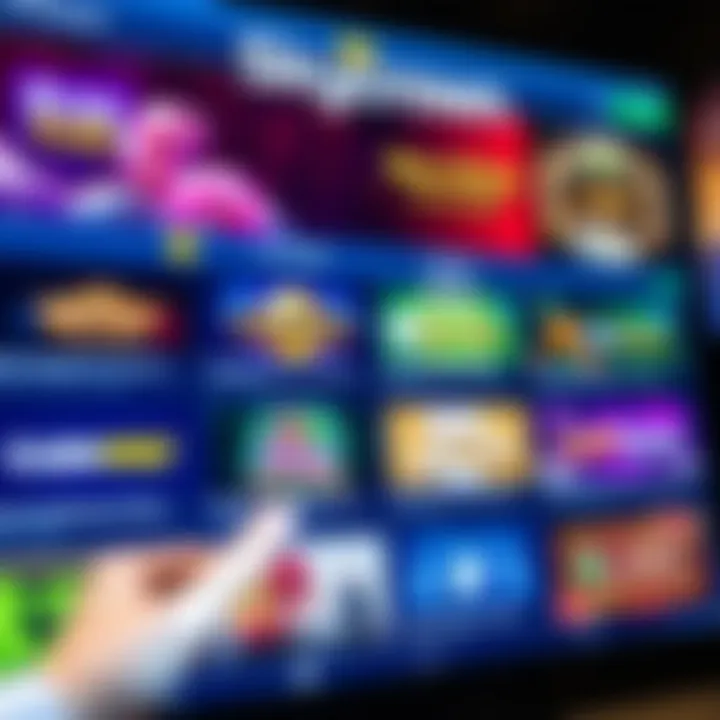 Digital interface showing various casino bonus offers and codes
