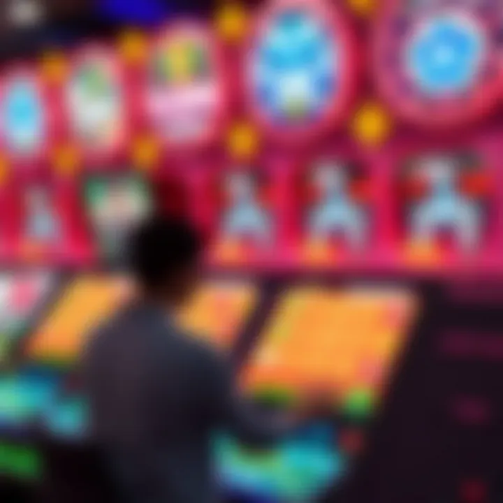 Colorful gaming interface showcasing dynamic graphics and user interaction