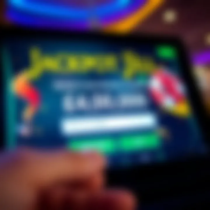 Jackpot Jill casino interface showcasing bonus code entry section