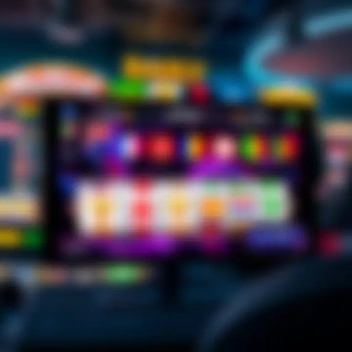 Gambling interface showing a variety of slot games with national flags representing licensed platforms