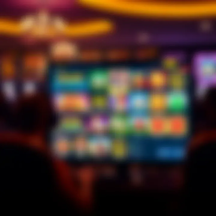 User interface displaying a variety of online pokies games on the screen