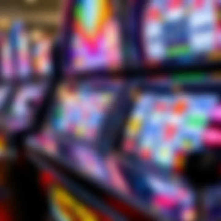 Close-up of a classic Australian pokies machine with vibrant symbols and spinning reels