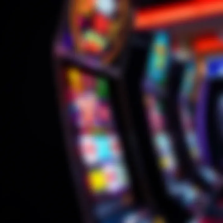 Modern electronic slot machine with colorful symbols and bright lights