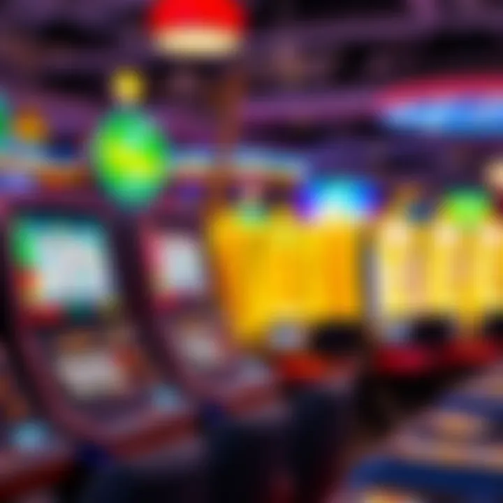 Modern pokies machine with digital interface and vibrant lights in an Australian gaming venue
